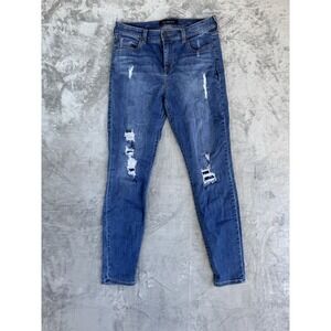 Liverpool Skinny Blue Jeans Women's 10/30 Distressed Stretch City